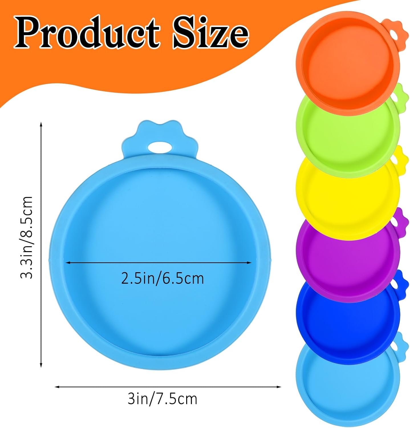 EupHHonycs 6 Pcs Cat Food Can Lids Silicone Small Pet Can Covers Dishwasher Safe for 3 oz Cat Wet Food Cans or Canned Good