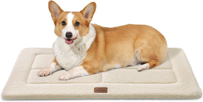 Reversible Dog Crate Pad Bed for Medium Dogs,Washable & Non-Slip Kennel Pet Mat, High Density Foam and Soft Fleece Cat Bed for Indoor & Outdoor Use, 35" x 23", Dark Gray