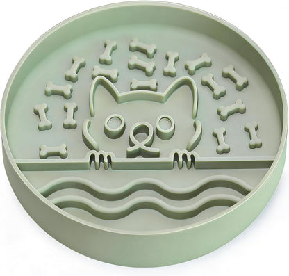 Slow Feeder Dog Bowl for Small Medium Dogs & Cats, 7.5 Inch Non Slip Slow Bowl with 37 Suction Cups, Anti-Choking Food Grade Silicone Slow Eating Bowl