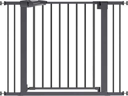 Babelio 29-55 Inch Extra Wide Baby/Dog Gate, PressGuard P7, Metal Auto Close, Pressure Mounted Pet Door for Doorways, NO Need Tools and Drilling, with Wall Cups, White