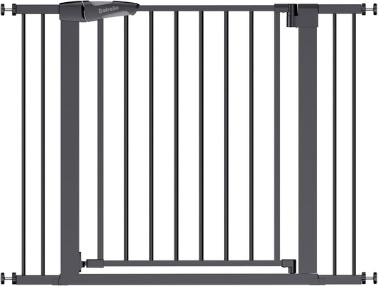 Babelio 29-55 Inch Extra Wide Baby/Dog Gate, PressGuard P7, Metal Auto Close, Pressure Mounted Pet Door for Doorways, NO Need Tools and Drilling, with Wall Cups, White