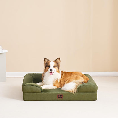 EHEYCIGA Orthopedic Dog Beds for Extra Large Dogs 44x32Inch, Waterproof Memory Foam XL Pet Bed with Sides, Non-Slip and Egg-Crate Foam Big Dog Couch Bed with Washable Removable Cover, Grey