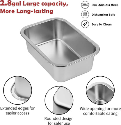 ADENGL 1.6 Gallon Elevated Dog Water Bowl for Large Dogs, 4-Height Adjustable (13–18'') Raised Stainless Steel Bowl with Spill-Proof Mat & Sturdy Metal Stand, Easy-Clean Feeder for Indoor/Outdoor Use