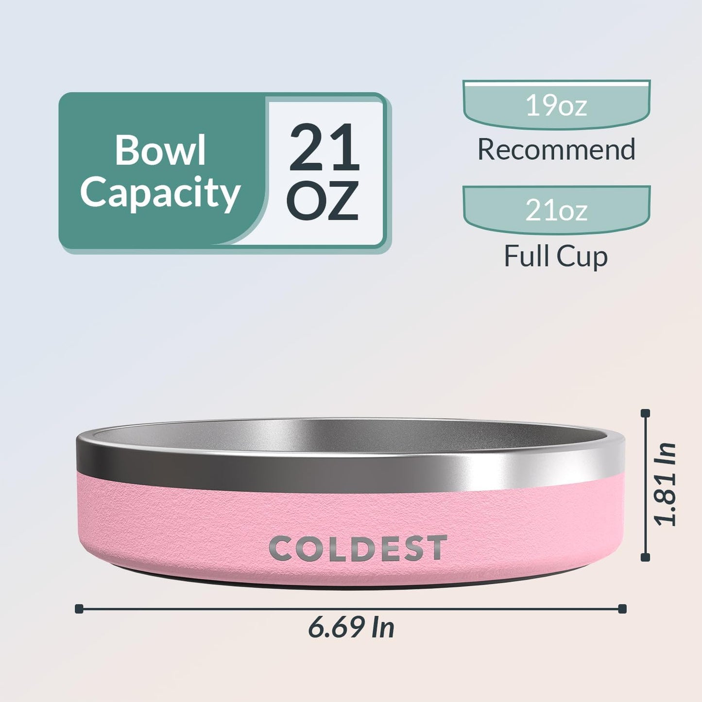 Coldest Dog Bowl - Anti Rust Metal, Non Slip, 3 Layers Insulated Stainless Steel Dog Bowls - Spill Proof & Heavy Duty - Water Bowl for Dogs, Cats & Pets, Dish Washer Safe (21 oz, Stealth Black)