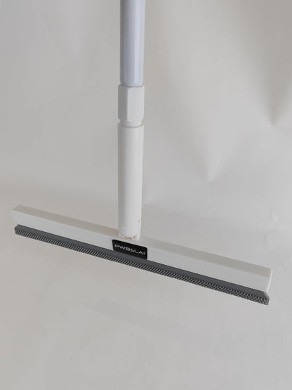 Carpet Rake for Pet Hair Removal Tool - 4 in 1 Pet Hair Remover Kit for Dog Cat Fur Remover, Contain 60" Adjustable Rubber Broom, Glove, Magic Brush and Scraper