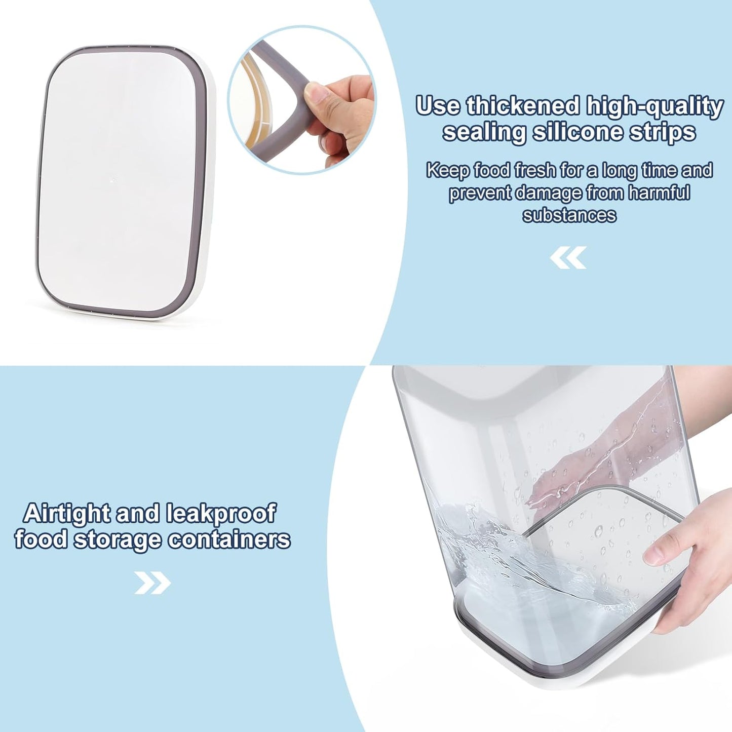 6 lbs Airtight Dog Cat Food Storage Container and Dog Treat Containers BPA-Free, PET Clear Stackable Pet Storage Bin, 1-Cup Scoop, 1-Sponge cleaning brush, Pop Top, With handle, Easy Mobility-Medium
