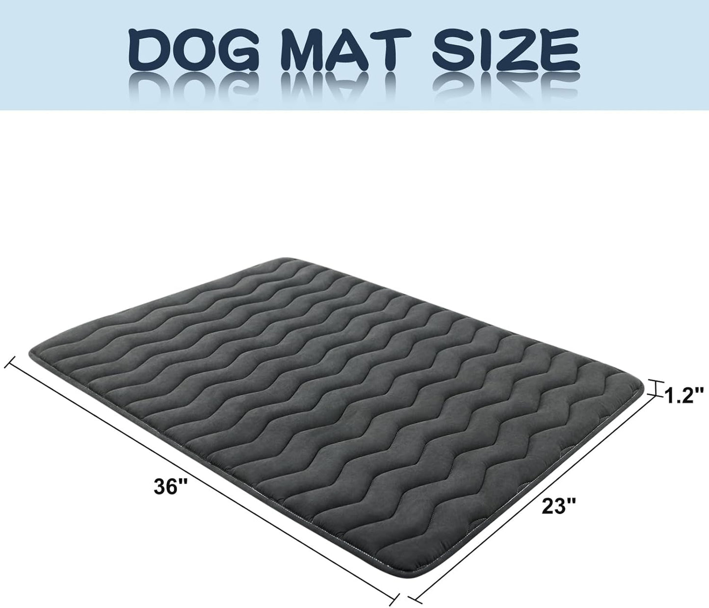 Bubble bear Dog Crate Mat - Ultra Soft, Washable & Anti-Slip Kennel Pad for Small/Medium/Large Dogs, Dark-Hued to Hide Stains (48"x30")
