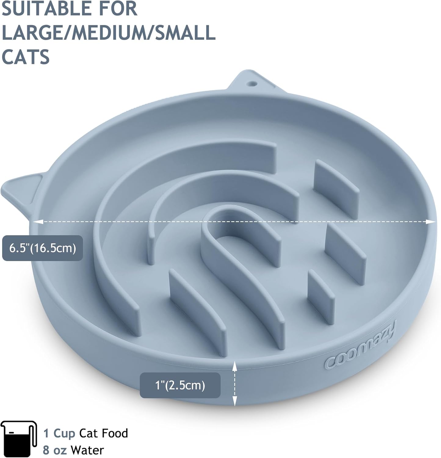 Coomazy Large Silicone Slow Feeder Dog Bowls, Interactive Puzzle Toy for Pets Food Training, Keeps Dogs Busy, Prevents Puppy Overeating (Dark Green, Large: 3.2Cup)