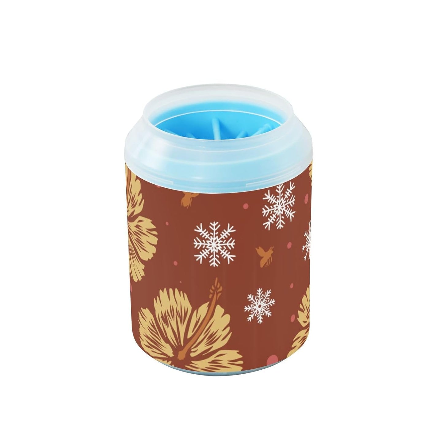 Dog Paw Cleaner Cups for Dogs Pet Foot Washer Paw Scrubber for Medium Small Dogs Cats Cleaning Cup Cute Yellow Fiesta Guitars Cacti and Ethnic Birds
