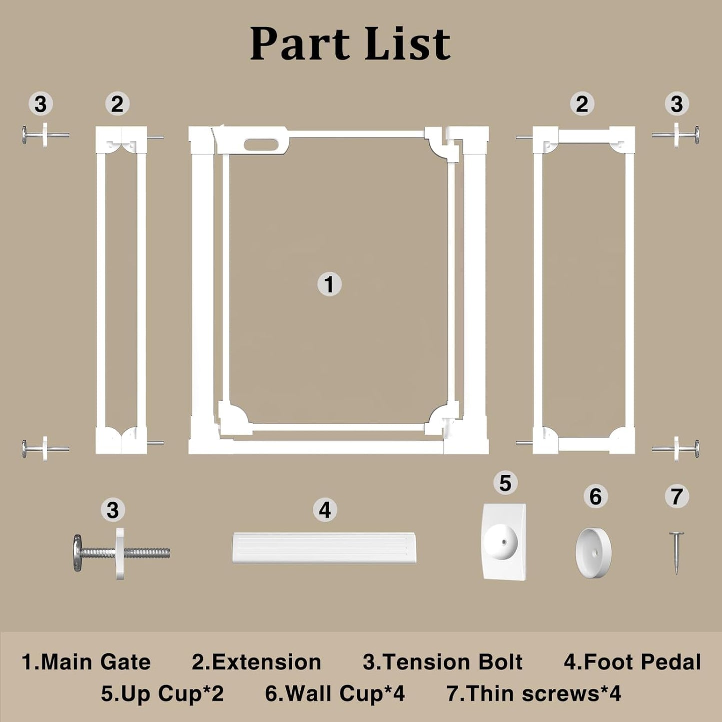 WAOWAO Clear Baby Gate for Stairs Modern Design Acrylic Auto Close Pet Gate, 29.52-37.79" Wide Safety Baby Gate for Doorways,White Clear Dog Gates Indoor, Hallways,Kitchen