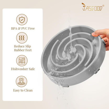 JASGOOD Slow Feeder Dogs Bowl for Large Medium Dogs,Anti-Gulping Pet Slower Food Feeding Bowls Stop Bloat,Preventing Choking