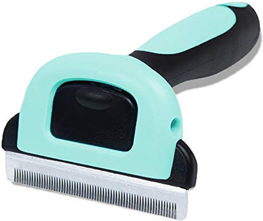 SunGrow Dog and Cat Deshedding Brush, Minimizes Shedding, Enhances Coat Health, Gentle on Skin, Suitable for Rabbits & Ferrets, 4" Steel Blade