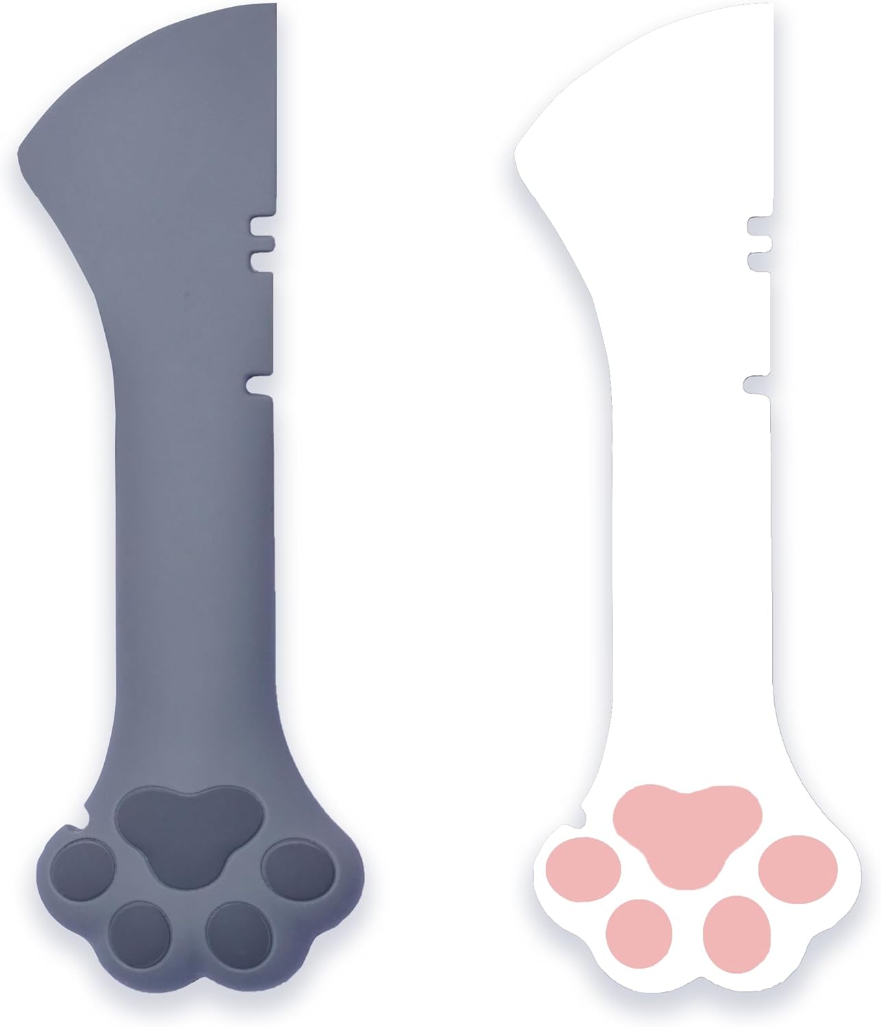 Meow&Woof Cover for Pet Can Food/Cat Wet Food Spoon/Lid for Dog Cans/Cute Paw Shape One Lid One Spoon Pack (Gray)