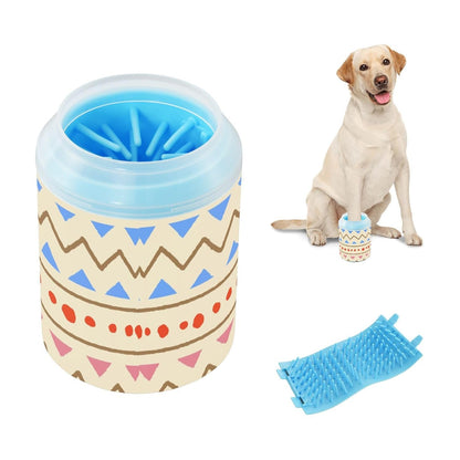 Dog Paw Cleaner Cups for Dogs Pet Foot Washer Paw Scrubber for Medium Small Dogs Cats Cleaning Cup Cute Yellow Fiesta Guitars Cacti and Ethnic Birds