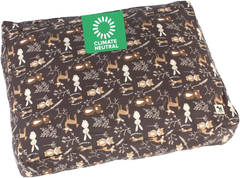 Molly Mutt Medium to Large Dog Bed Cover- Forever Young Print - Measures 27”X36”X5’’ - 100% Cotton - Durable - Breathable - Sustainable - Machine Washable Dog Bed Cover (Dd82b)