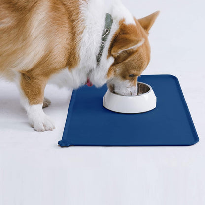 AUDWUD Silicone Waterproof Pet Feeding Mats,Anti Slip Bowl Pad,Dog Mat for Food and Water