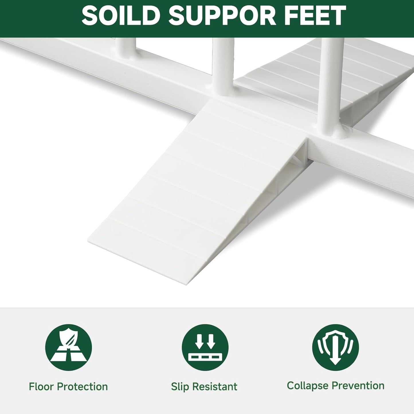 Snagle Paw Full Metal Freestanding Dog Gate,Indoor Dog Gate with Floor Protect Support Feet, 40x24 Inches Foldable Dogs Barrier for Stairs, Hallways and Doorways (24'' H 2 Panel, White