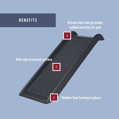 Trixie Folding Dog Ramp with Non-Slip Surfaces - Pet Ramp for Large Cars and SUVs - Foldable, Easy to Store and Clean - in Black
