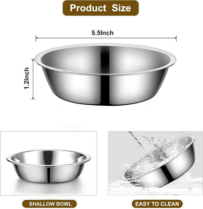 Upgraded Elevated Cat Bowls with Food Mat,15°Tilted Stand Anti Vomiting Raised Cat Dishes for Food and Water,2 Stainless Steel Bowls for Cats and Puppy