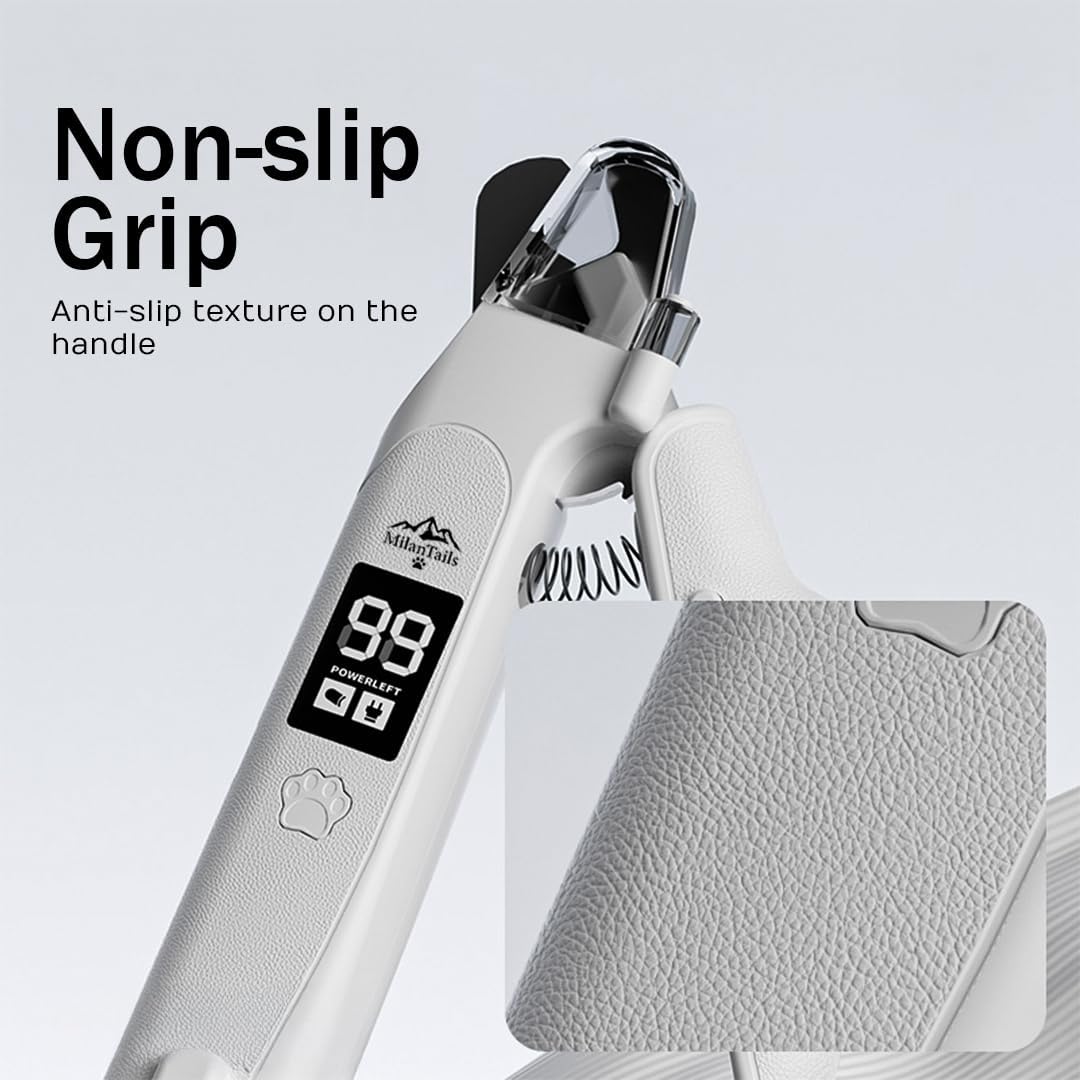 2-in-1 Dog Nail Clipper and Grinder with LED Light, USB Rechargeable Quiet Electric Pet Nail Trimmer for Dogs and Cats with Safety Guard