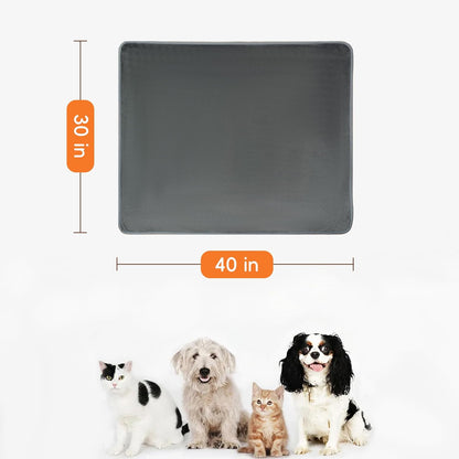 Waterproof Dog Blankets Pet Blanket 50"x60", Soft Fluffy Sofa Car Bed Protector, Reversible Sherpa Fleece Dog Blanket for Large Dogs (Dark Grey-Paws)