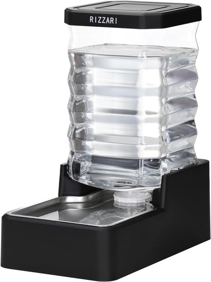 RIZZARI 10L Stainless Steel Dog Water Dispenser – Large Capacity Gravity Auto-Refill Waterer with Anti-Tip Design for Large Dogs, Ideal for Living Rooms, Offices & Indoor Pet Spaces