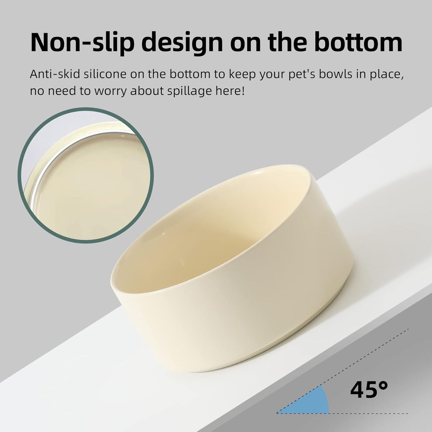 Havniva 8.3inch Ceramic Raised Dog Bowl with Stand, Elevated Dog Bowls for Large Breed Dog Food and Water Bowl Non-Slip Dog Dish Large Capacity Feeding Pet Water Bowl