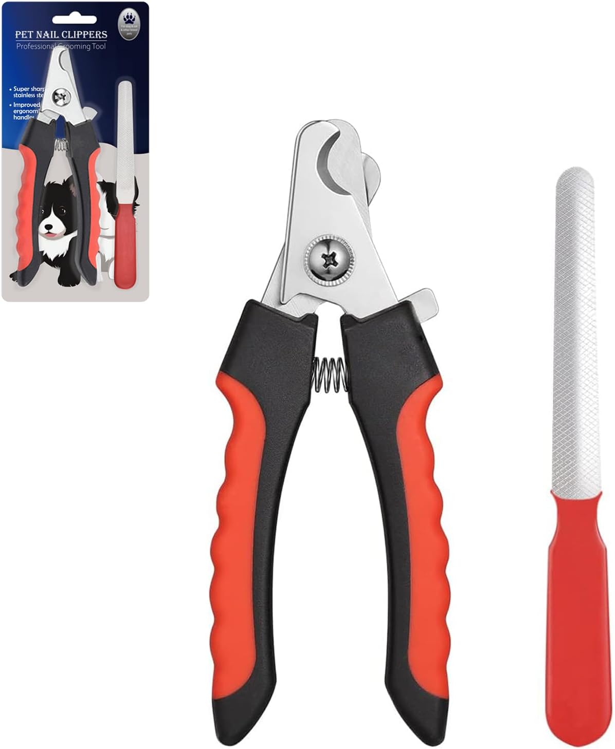 4.72 inch Dog Nail Clippers for Small Dogs, Ultra Sharp Stainless Cat Nail Clippers with Guard for Dogs, Cats, Rabbits and Guinea Pigs, Free Nail File(C Style)