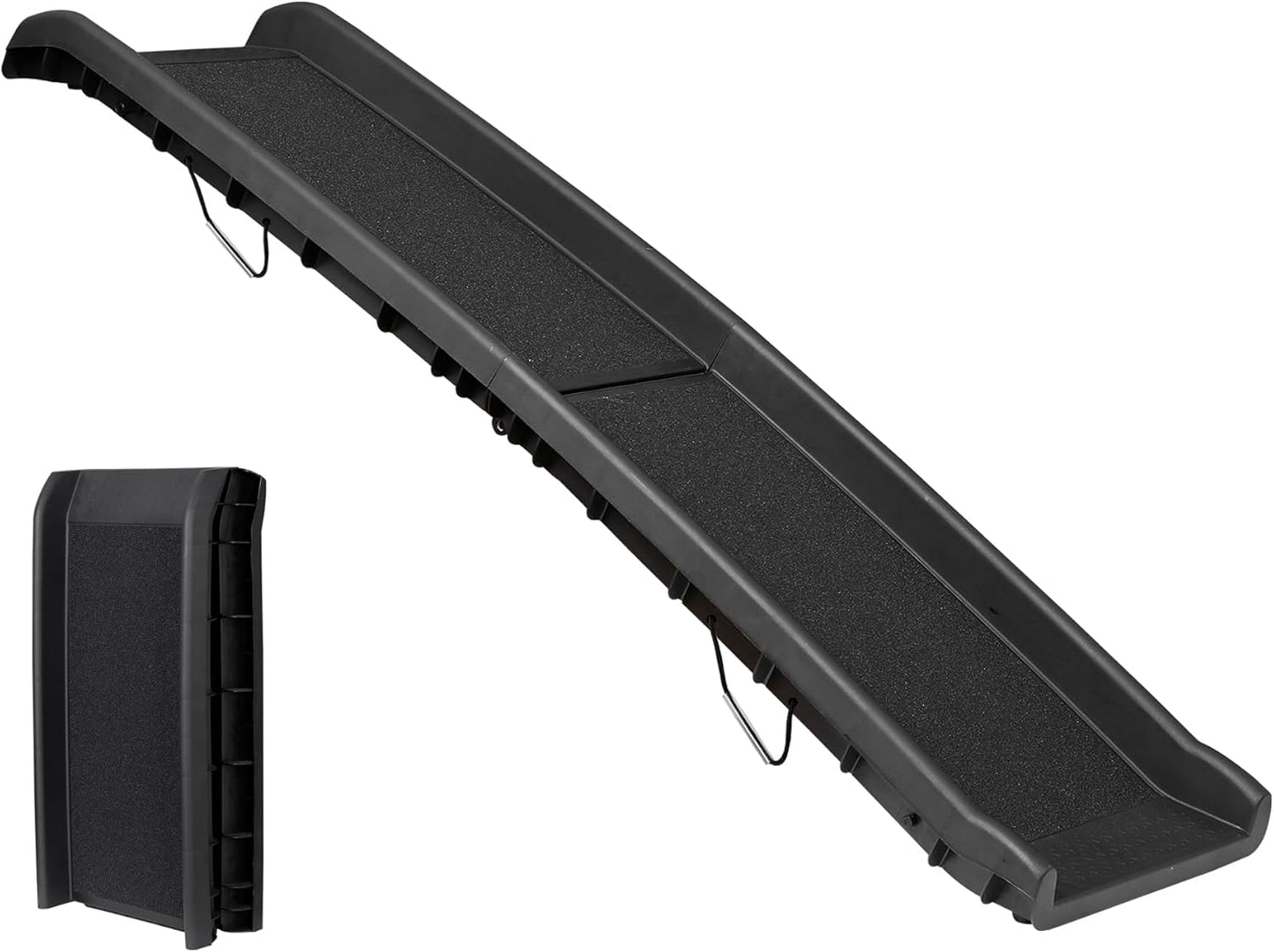LEMY 61 Inch Folding Dog Ramp for Cars, Non-Slip Dog Pet Stairs, Step Ladder with Raised Siderails, Portable Pet Ramp for Large Dogs, Trucks, RVs
