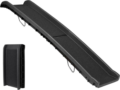 LEMY 61 Inch Folding Dog Ramp for Cars, Non-Slip Dog Pet Stairs, Step Ladder with Raised Siderails, Portable Pet Ramp for Large Dogs, Trucks, RVs
