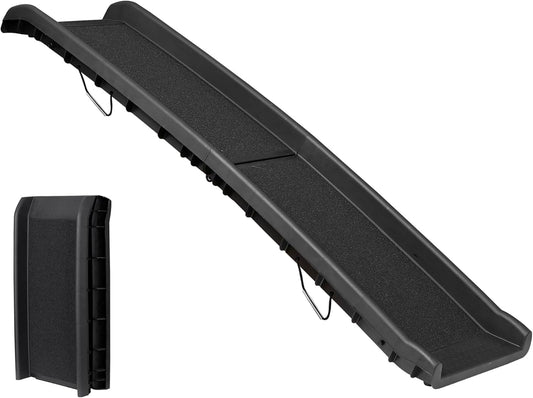 LEMY 61 Inch Folding Dog Ramp for Cars, Non-Slip Dog Pet Stairs, Step Ladder with Raised Siderails, Portable Pet Ramp for Large Dogs, Trucks, RVs