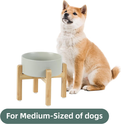 Havniva 8.3” Dog Bowls Elevated Ceramic Dog Food and Water Bowl, Raised Dog Water Bowl with Stand Non-Slip Rubber Base Large Capacity Feeding Pet Food Bowl for Large Dogs