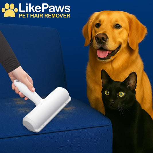 Pet Hair Remover, Reusable Self-Cleaning Lint Roller for Dogs & Cats, Fur Remover for Furniture, Couch, Carpet, Clothes, Bedding & Car, No Adhesive, Multi-Surface, Easy to Use