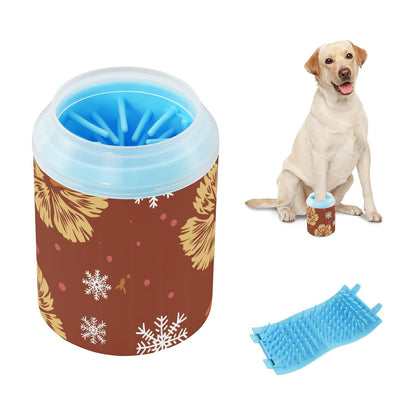 Dog Paw Cleaner Cups for Dogs Pet Foot Washer Paw Scrubber for Medium Small Dogs Cats Cleaning Cup Cute Yellow Fiesta Guitars Cacti and Ethnic Birds