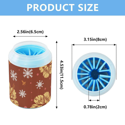 Dog Paw Cleaner Cups for Dogs Pet Foot Washer Paw Scrubber for Medium Small Dogs Cats Cleaning Cup Cute Yellow Fiesta Guitars Cacti and Ethnic Birds