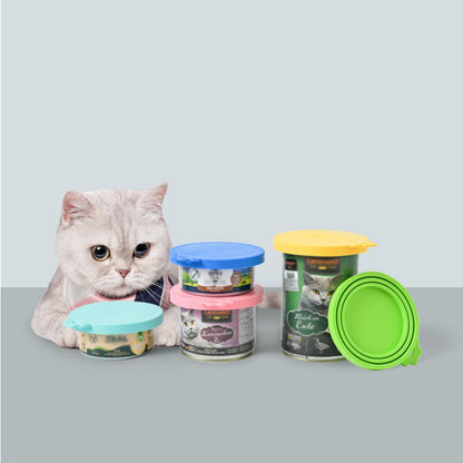 WePet Pet Food Can Covers, Silicone Lids, BPA Free, Dishwasher Safe, Fit Most Standard Size Canned Cat and Dog Food, 3oz/5.5oz/12.5oz/13.2oz, Golden Yellow/Lime Green/Royal Blue