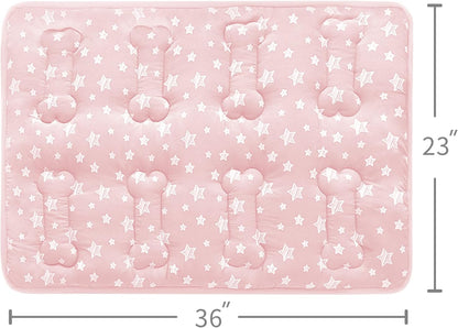 Dog Crate Bed Mat (36" X 23"), Soft Dog Bed Mat with Cute Stars, Personalized Crate Pad, Anti-Slip Bottom, Machine Washable Kennel Pad