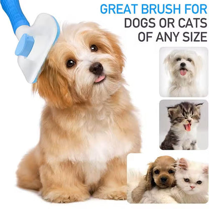 Self-Cleaning Slicker Brush, Dog Cat Bunny Pet Grooming Shedding Brush, Easy to Remove Loose Undercoat, Pet Massaging Tool Suitable for Pets with Long or Short Hair (Black)