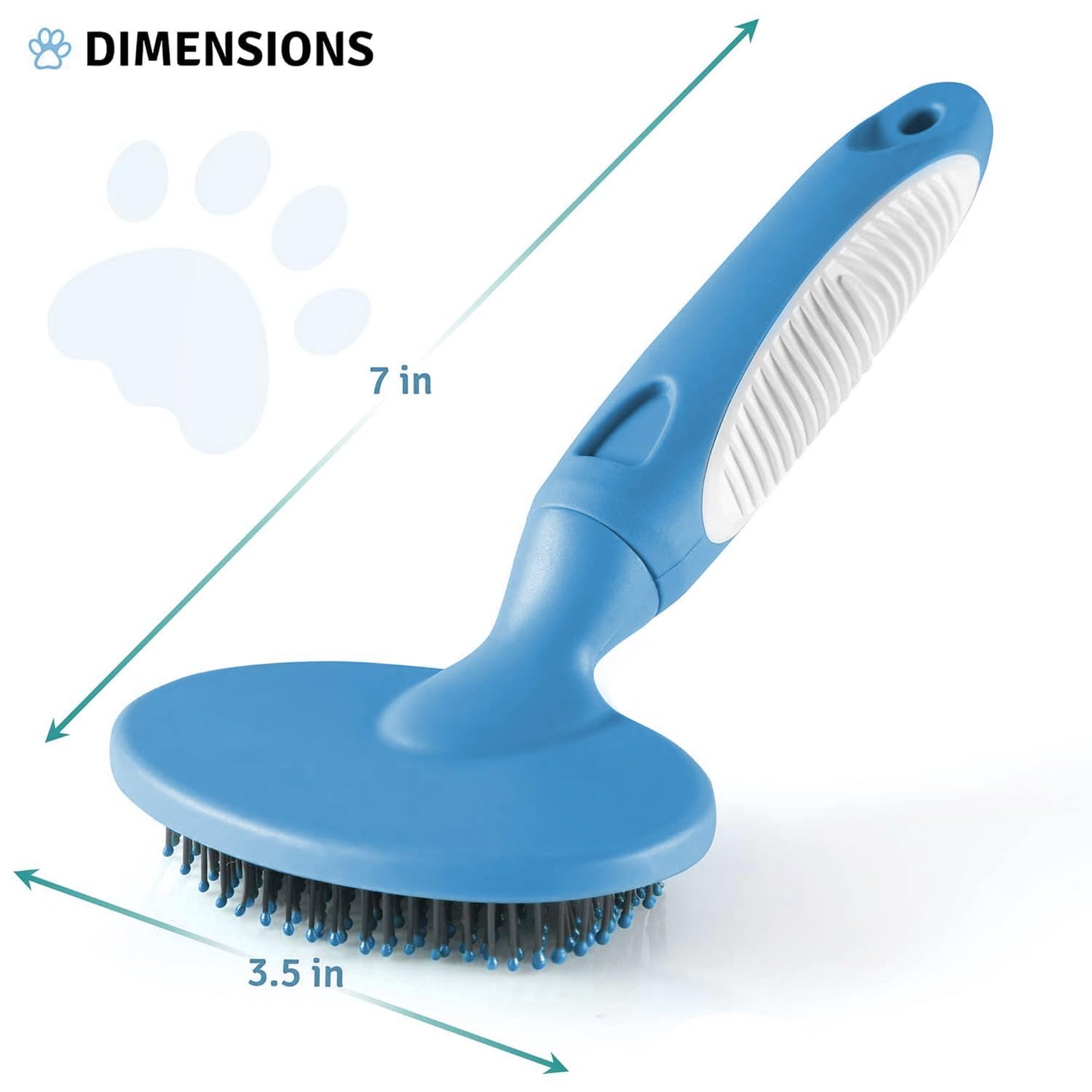 Round Bristle Pet Brush for Dogs and Cats - Soft Dog Brush for Grooming Short or Long Hair - Gentle Tool for Sensitive Skin Removes Dander, Dirt, and Detangles (Purple)