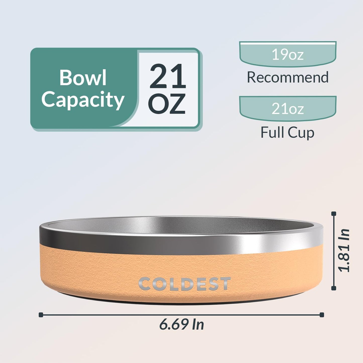 Coldest Dog Bowl - Anti Rust Metal, Non Slip, 3 Layers Insulated Stainless Steel Dog Bowls - Spill Proof & Heavy Duty - Water Bowl for Dogs, Cats & Pets, Dish Washer Safe (21 oz, Stealth Black)