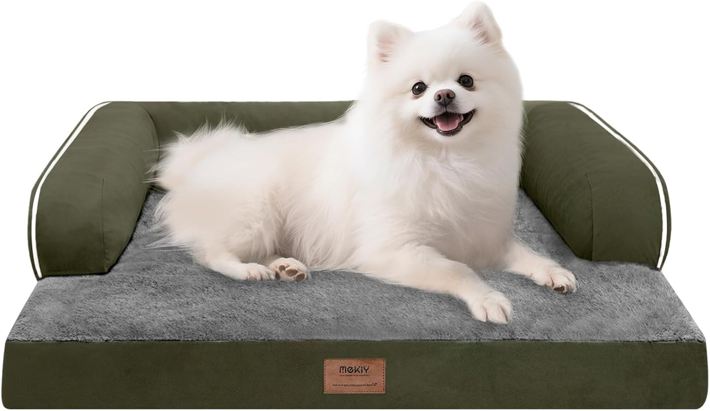 Large Dog Bed Orthopedic Washable - Beds Bolster - Medium XL XLarge Big Dogs - Memory Foam Couch Sofa - Waterproof with Removable Cover