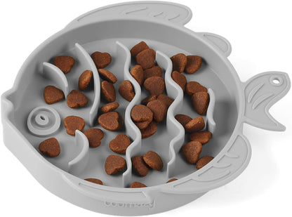 Coomazy Large Silicone Slow Feeder Dog Bowls, Interactive Puzzle Toy for Pets Food Training, Keeps Dogs Busy, Prevents Puppy Overeating (Dark Green, Large: 3.2Cup)