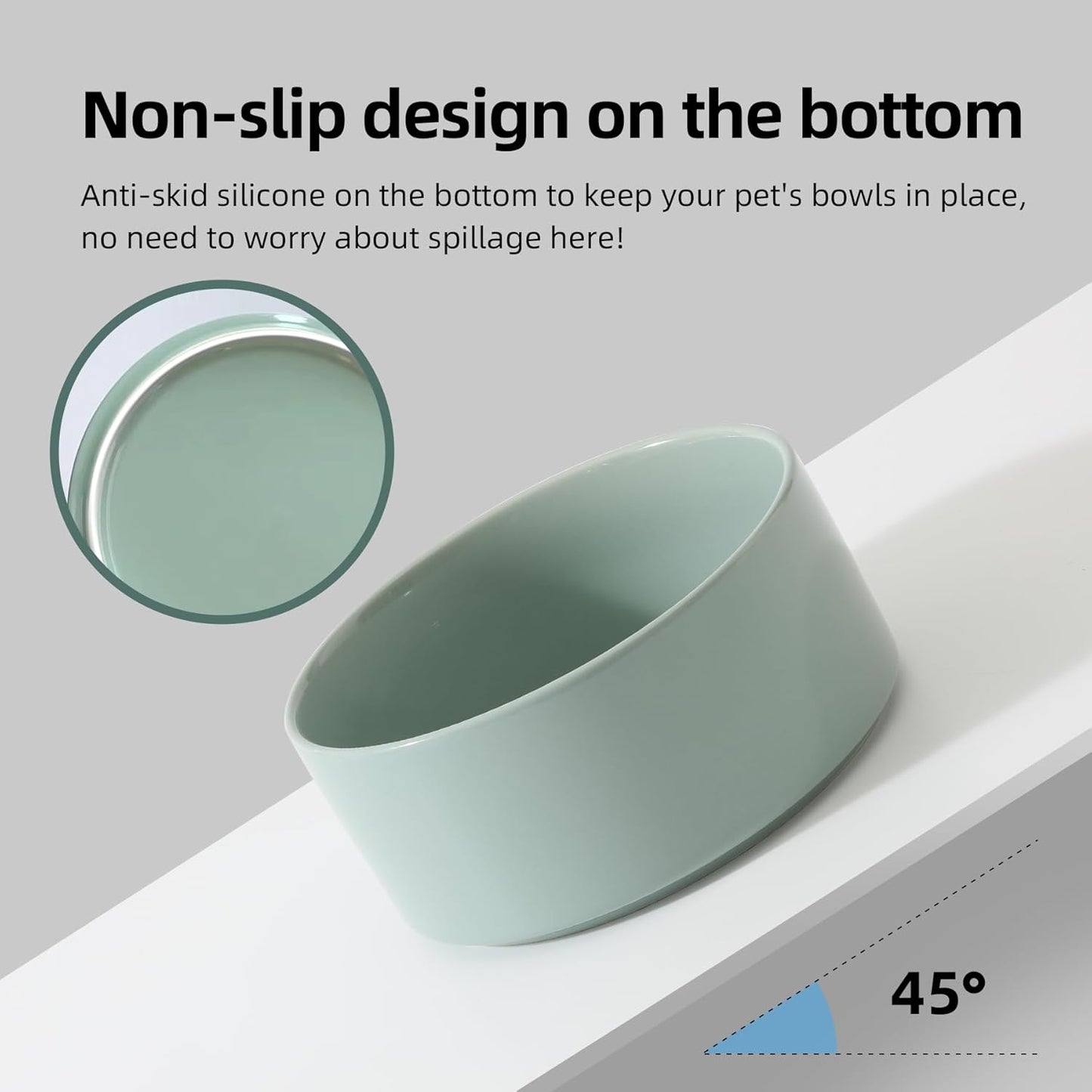 Havniva 8.3inch Ceramic Raised Dog Bowl with Stand, Elevated Dog Bowls for Large Breed Dog Food and Water Bowl Non-Slip Dog Dish Large Capacity Feeding Pet Water Bowl