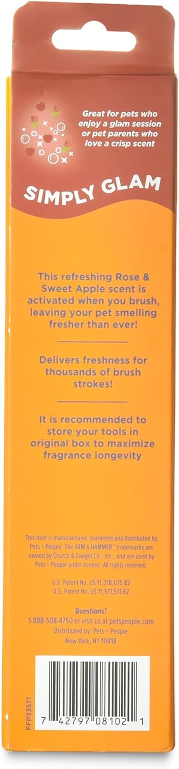 Arm & Hammer Deodorizing Dog Grooming Comb, Fragrance Transfer Technology with Baking Soda, Fine & Standard Teeth for Detangling & Flea Removal, Dematting Tool for Dogs, Sweet Apple & Rose Scent