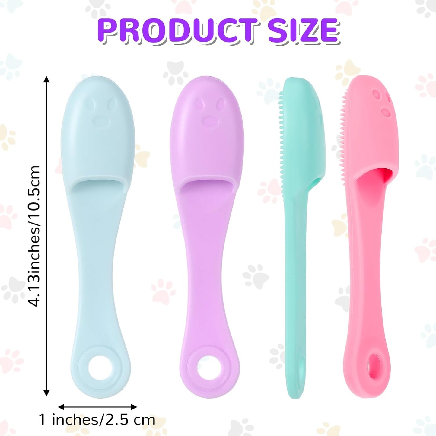 Qianyu Dog Toothbrush Soft Silicone Finger Toothbrush Dog Tooth Brushing Kit Cat Tooth Brush Teeth Cleaning Dental Care for Small and Large Pet 4 Pack
