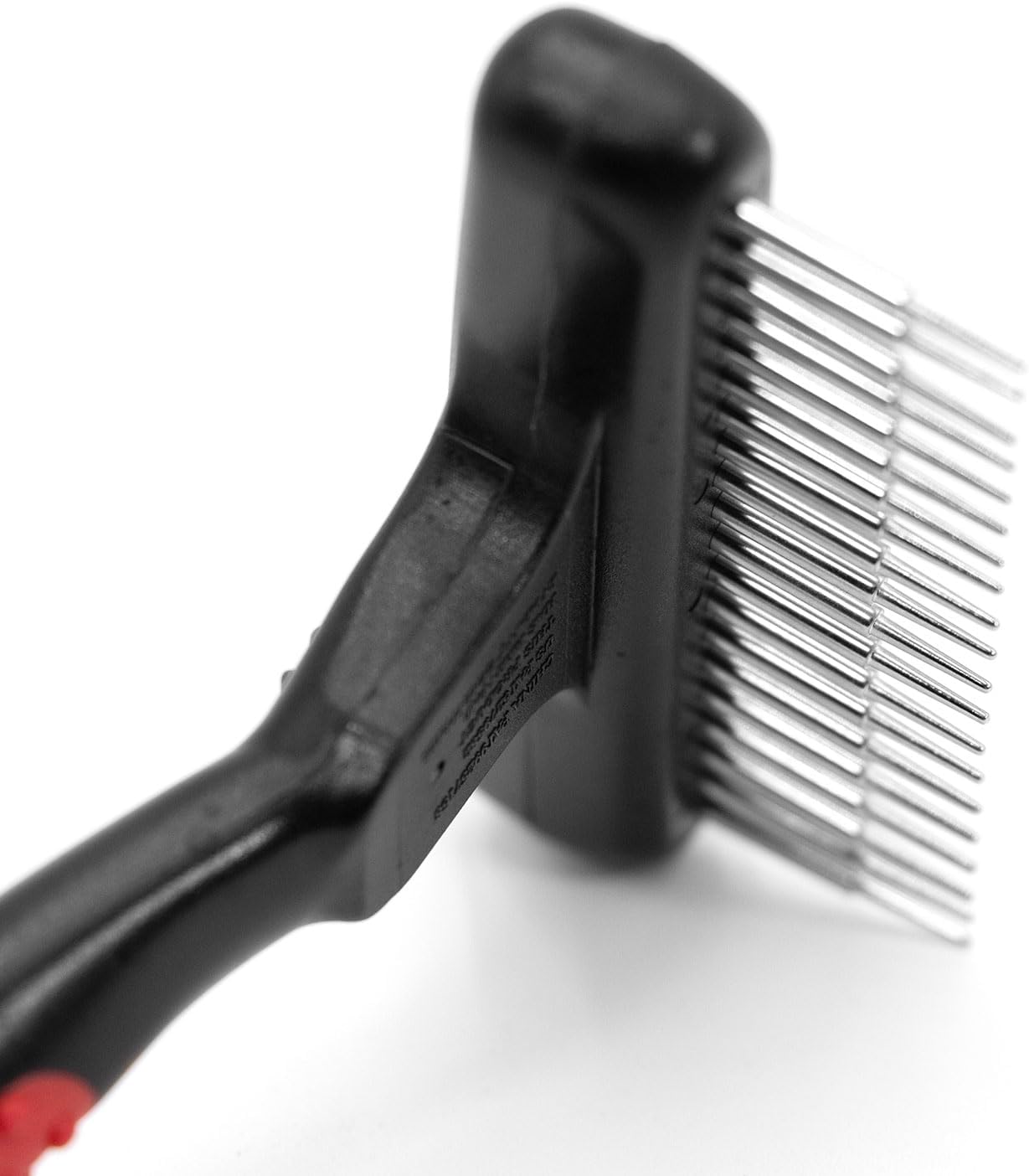 Jeffers Pet Magic Spring Undercoat Rake for Dogs & Cats, Pet Deshedding Brush, Undercoat Hair Removal Rake, Grooming Tool for Detangling, Removing Fur & Mats, Red Black Handle - Single Row 13 Pins