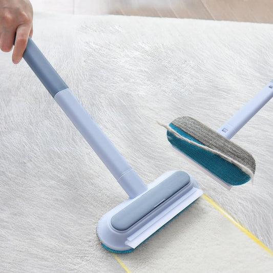 Multi Function Pet Hair Remover Broom Reusable Cat and Dog Hair Remove Brush with Handle for Carpets, Rugs, Couch, Tile Window Screens Easy Clean Tool