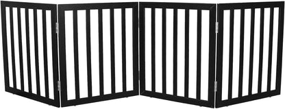 Dog Gate Indoor, Freestanding Dog Fence for The House, Doorways, Hallways,or Stairs,Pet Gate Foldable Wooden,Expandable 24" Height 3 Panels,White