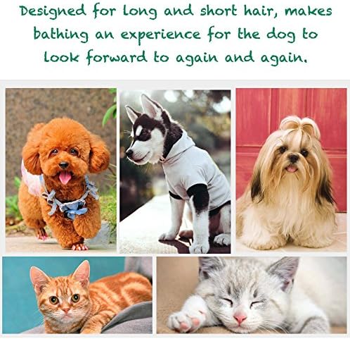 Pet Silicone Shampoo Brush for Long & Short Hair Medium Large Pets Dogs Cats, Anti-skid Rubber Dog Cat Pet Mouse Grooming Shower Bath Brush Massage Comb (Blue (New))