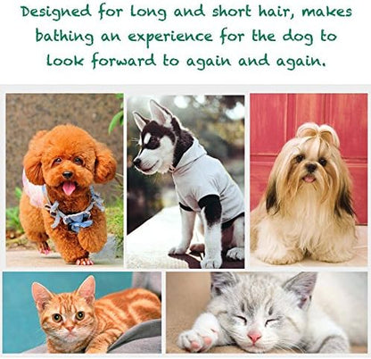 Pet Silicone Shampoo Brush for Long & Short Hair Medium Large Pets Dogs Cats, Anti-skid Rubber Dog Cat Pet Mouse Grooming Shower Bath Brush Massage Comb (Blue (New))